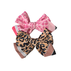 Back to school leopard pencil bow