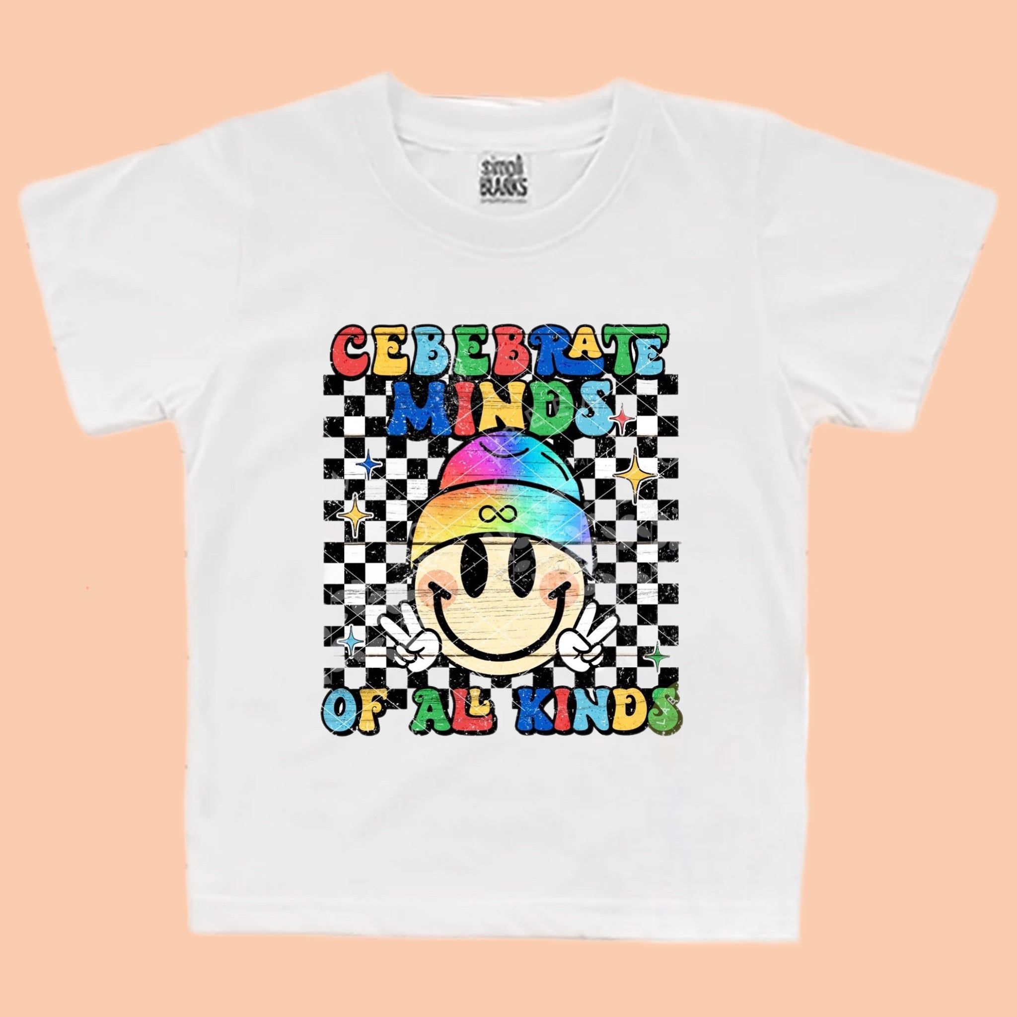 Celebrate minds of all kinds smiley t-shirt