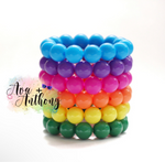 Rainbow solid Stack bracelets